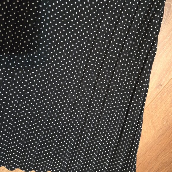 Bay Studio Career Woman's Black Polka Dot Button up Short Sleeve Blouse Size L - Picture 4 of 7